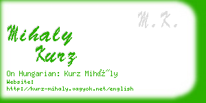 mihaly kurz business card